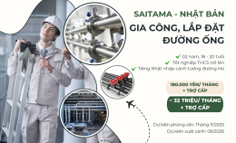[TỈNH SAITAMA] TUYỂN DỤNG 02 NAM THỰC TẬP SINH - ĐƠN HÀNG ĐƯỜNG ỐNG